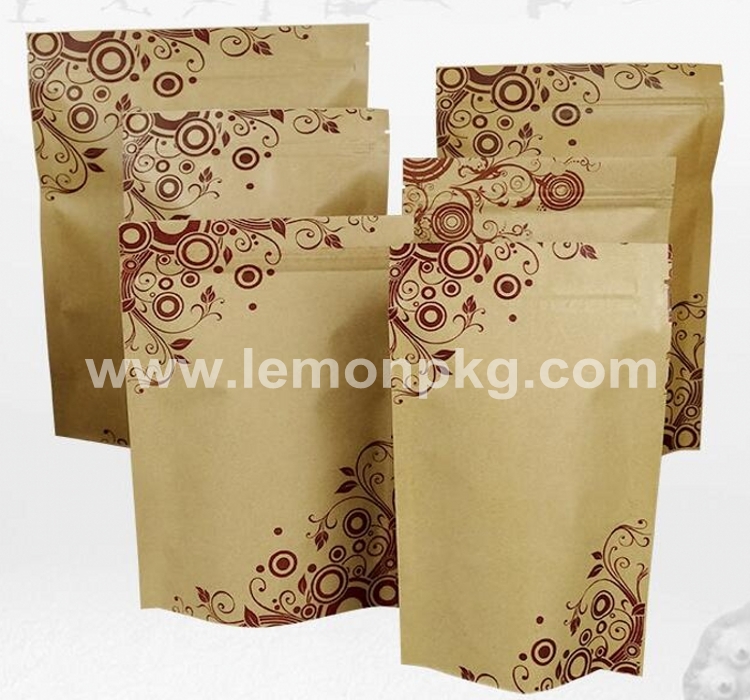 Stock Kraft Paper Stand Up PouchesLemon PAC